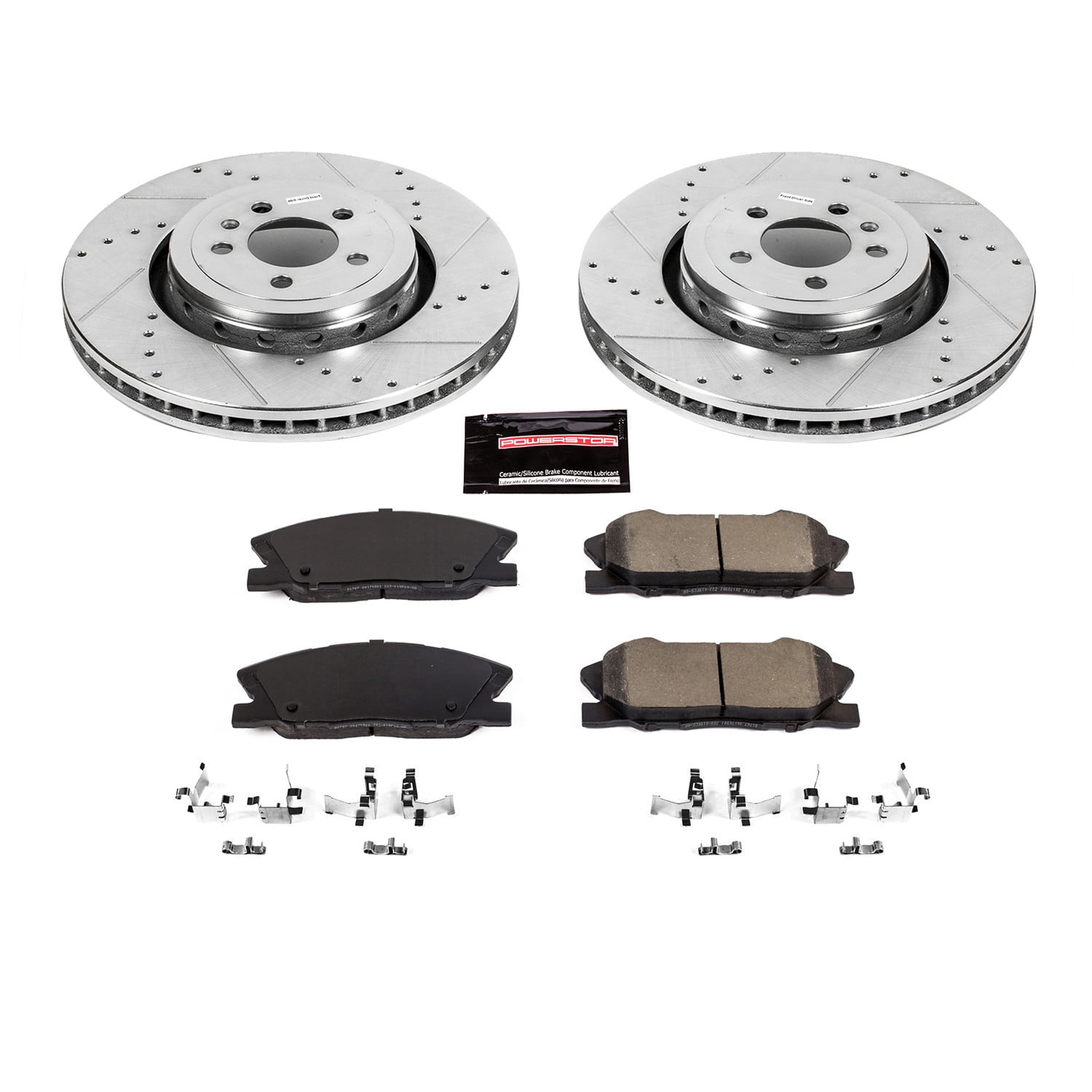 PowerStop Front Z23 Evolution Sport Carbon-Fiber Ceramic Brake Pad and Drilled & Slotted Rotor Kit Fits: DODGE Select Models K7050