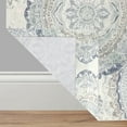 thumbnail image 4 of (2 pack) Eclipse Draft Stopper Room Darkening Fleece Lined Rod Pocket, Single Curtain Panel, Blue Medallion, 42" W x 63" L, 4 of 8