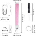 thumbnail image 5 of Leather Wristlet Keychain, Car Key Chain Wrist Keychain with 3 Key Ring and Anti-Lost D Ring, 5 of 6