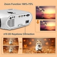 thumbnail image 4 of Projector With Wifi And Bluetooth 4k 1080p Projector 8000lumen Big Screen And Max 300'' Display Outdoor Projector Black Us Plug-scntcn, 4 of 5