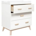 thumbnail image 3 of Babyletto Scoot 3 Drawer Dresser with Removable Changing Tray in White & Natural, 3 of 7