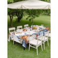 thumbnail image 3 of Outdoor Tablecloth with Umbrella Hole and Zipper, Fall Orange Blue Rectangle Table Cloth 60x102 Inch Waterproof Tablecloth, Thanksgiving Pumpkins Botanical Vintage Picnic Table Cover for Patio, 3 of 7