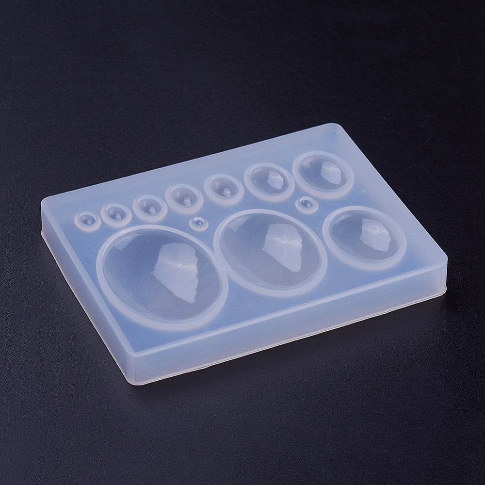12pcs Silicone Cabochon Molds Resin Casting Molds For UV Resin Epoxy Resin Jewelry Making Oval White 86x66x10mm Inner Size: 3~38x2~28mm