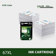 67 67XL Ink Cartridges 67XL 67 2755e 2 Pack Tri-color Ink for OfficeJet 2755 4155 2722 2723 2724 2725 2732 Compatible for Envy 6055 6455 6458 6475 Printer Ink