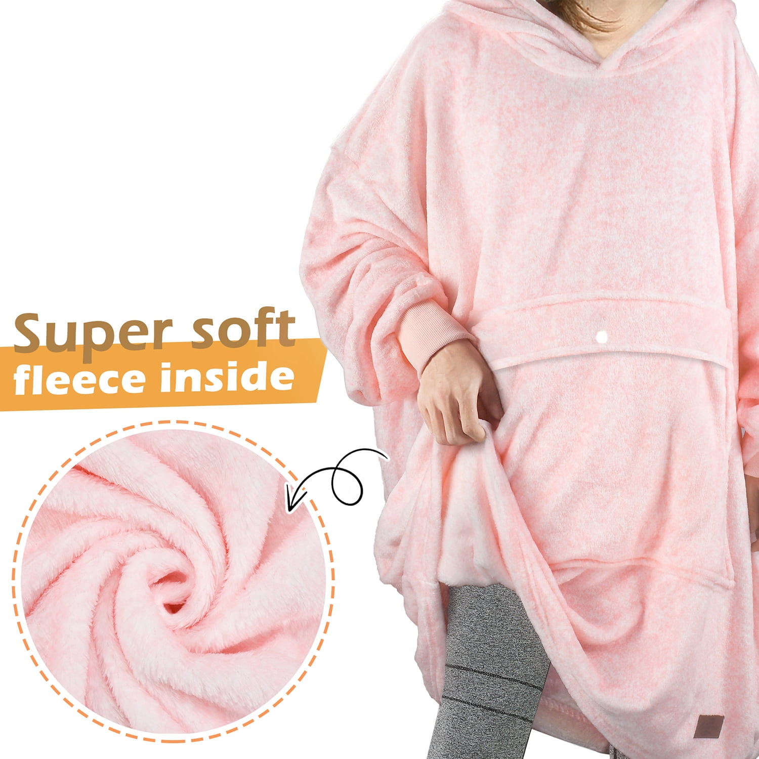 Catalonia Women's Hoodie Sweatshirt, Casual Long Sleeves Pullover Sweater with front Pocket, Blanket Hoodie Sweatshirt, Pinkash