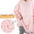 thumbnail image 3 of Catalonia Oversized Blanket Hoodie Sweatshirt, Lavender Wearable Fleece Pullover, Gift for Adults Men Women, 3 of 7