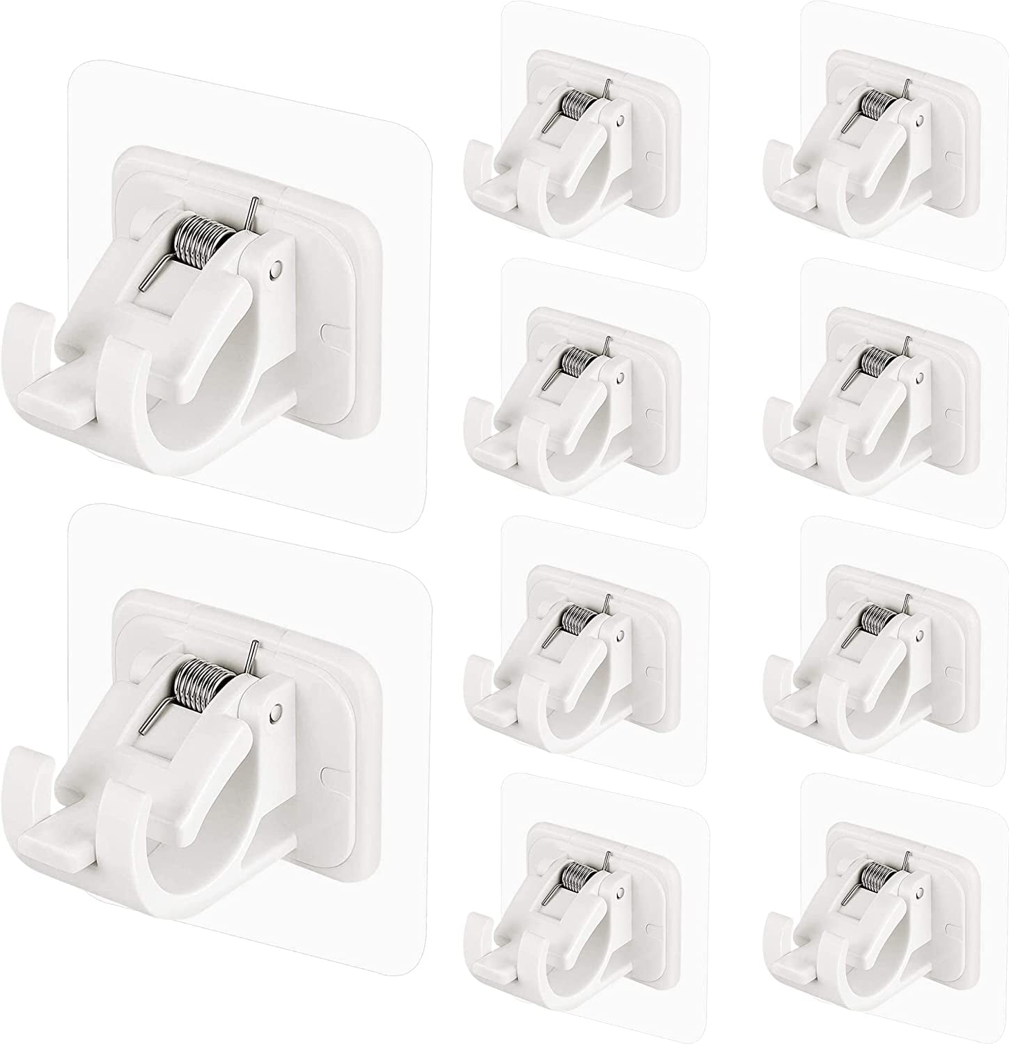 10PCS No Drill Curtain Rod Brackets No Drilling Curtain Rod Holders