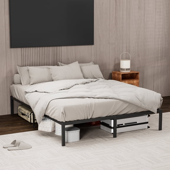 Metal Platform Bed frame, Sturdy Metal Frame, No Box Spring Needed(Full)