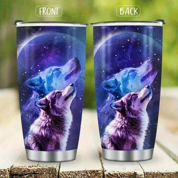 1pc Hot Selling Tumbler 20oz Wolf Gifts for Men, Women, Wolf Gifts for Wolf Lovers, Valentines Day Gifts for Him, Her, Coffee Thermos, Wolf Tumbler Cup, Insulated Travel Coffee Mug with Lid