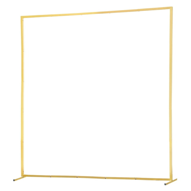 KFFKFF Arch Backdrop Stand, 6.6 x 6.6 ft, Stable Structure, Easy Assembly, Square Gold Metal Arch Backdrop Stand