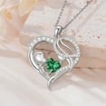 thumbnail image 4 of Taioiat Mom Necklace Heart May Birthstone Silver Mama Pendant Necklace Mother's Day Jewelry Gifts for Mom Grandmother Wife, 4 of 8