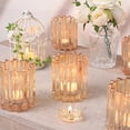thumbnail image 3 of Portavelas votivo HAVITI de cristal dorado para decoración de mesa, 6 unidades, 3 of 8