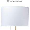 thumbnail image 3 of NEW Brushed Gold Base w/ White Fabric Shade 32"-37" Adjustable Table Lamp 31171, 3 of 6