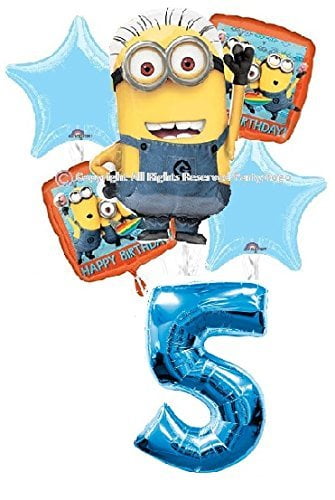 Despicable Me Minions Blue with Confetti Birthday Banner Personalized Party Decoration Backdrop