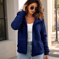 thumbnail image 7 of Nestiefly Oversized Fleece Jackets For Women Fashion 2026 Cardigan Coat Shaggy Warm Winter Outerwear Navy M, 7 of 7