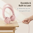 thumbnail image 5 of Pedoxline Kids Headphones 2 Pack for Boys Girls, Wired over Ear Headphones for School with Microphone, Foldable Stereo Wired Toddler Earphones 3.5mm Jack for School /PC/Mac/Tablet (Pink+Blue), 5 of 7