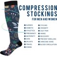thumbnail image 4 of FREEAMG Colorful Flowers Compression Socks for Women and Men, 1 Pair, 4 of 7