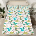 thumbnail image 2 of Manfei 4-Piece Full Sheet Set with Teens Dinosaur and Christmas Animal Design, 2 of 7