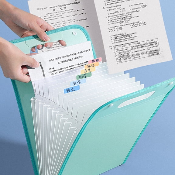 Homerr Folder Organizer Bag Portable Document Holder Vertical A4 File Organizer 13 Layer Large Capacity Expanding Folder Portable Hand held Storage for 300 Sheets