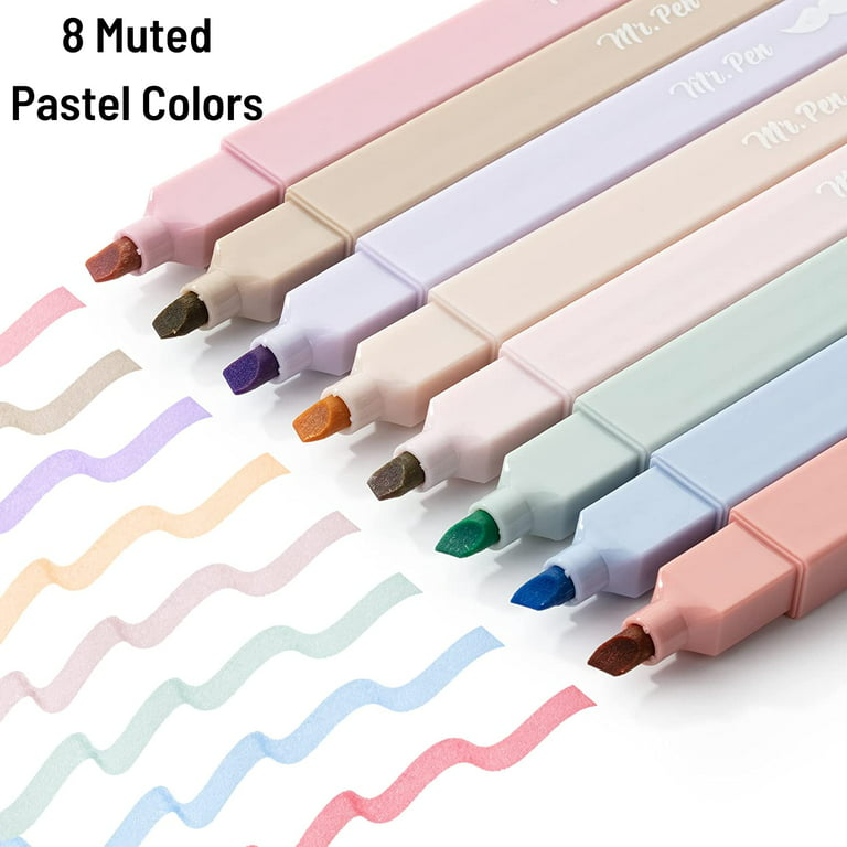 Dual Tip Highlighters, Pastel Colors, 12 Pack, Fine & Chisel Tip Highlighters  Assorted Colors, Colored Highlighters - Mr. Pen Store