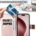 thumbnail image 6 of Designed for iPhone XS Max Case Wallet, Magnetic Clasp Flip Stand Folio Cover with Embossed PU Leather Credit Card Holders Slots Wrist Strap Phone Case for iPhone XS Max,Rosegold, 6 of 6
