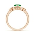 thumbnail image 2 of Angara Natural 0.6 Ct. Emerald with Diamond Heart Ring in 14K Rose Gold for Women (Ring Size: 11.5), 2 of 8