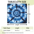 thumbnail image 2 of Blue White Tie Dye Spiral Pattern Square Fitted Tablecloth with Elastic Edge,Square Table Cover,Washable Elastic Table Cover for Home Kitchen Party Decor 36"x36", 2 of 6