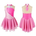 thumbnail image 1 of Alvivi Robe de Danse Ballet Patinage sur Glace Sans Manches avec Strass Justaucorps Rose 12, 1 of 5