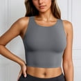 thumbnail image 2 of GPOECD Women's Swimwear Solid Color Square Neck Tankini Swim Top Comfortable and Breathable for Pool Beach Womens Swim Tops Grey，S, 2 of 6