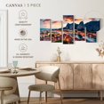 thumbnail image 4 of Elephant Stock Croatian Paradise Sunset Wall Art - Horizontal Multi Panel Canvas - Living Room Wall Decor - City Multi Panel - Gray And Orange Decor - 80" x 40", 4 of 4
