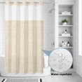 thumbnail image 3 of No Hook Shower Curtain, Cream Shower Curtains for Bathroom with See Through Top Window, Farmhouse Vintage Cream Solid Color Modern Waterproof & Washable Bath Curtain Small Stall 36"x78", 3 of 9