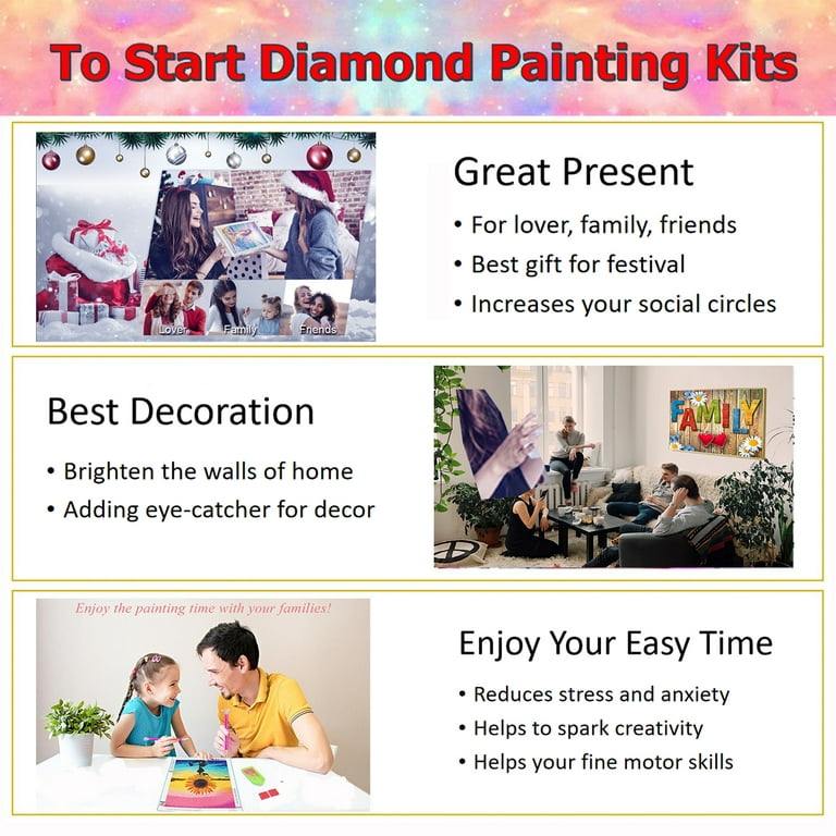 YALKIN Diamond Painting Pack for Adults Kids with Full Tools Accessories,  Full Round Diamond Art Kits, 2 Pack 30X40CM