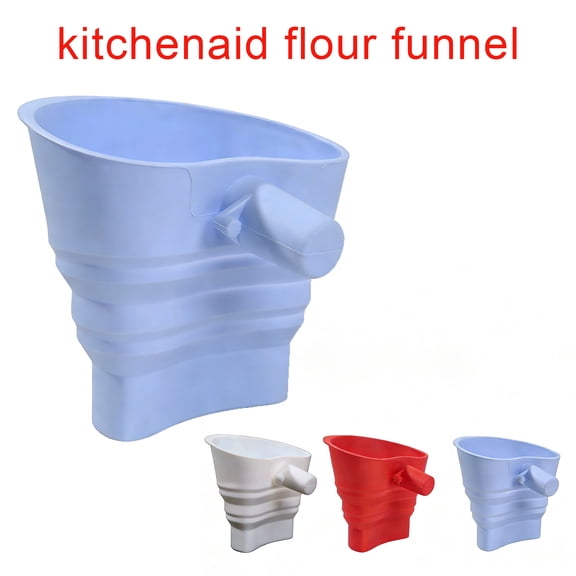 Flour Funnel for Kitchenaid Mixer,Foldable Silicone Funnel,Easy Pouring,Compact Design,Heat-Resistant,Dishwasher Safe, for Seamless Flour Transfer and Baking Fun