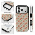 thumbnail image 3 of Hand Drawn Peach Pattern Leather Wallet Case for iPhone 16 Wallet Case Card Holder Flip, 3 of 8