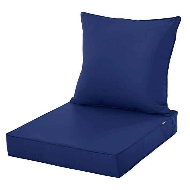 Cojines para sillas de exterior Comcaver, impermeables, 22 x 22 cm, color azul marino