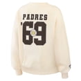 thumbnail image 4 of Women's WEAR by Erin Andrews Cream San Diego Padres Heavyweight Crew Neck Sweatshirt, 4 of 4