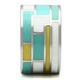 thumbnail image 4 of Luxe Jewelry Designs Pack of 2 Stainless Steel Women's Ring with Multicolor Epoxy - Size 9, 4 of 4