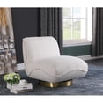 thumbnail image 2 of Maklaine Contemporary Cream Boucle Fabric Swivel Accent Chair, 2 of 7