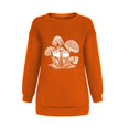 thumbnail image 5 of Women's Plus Size Tops Fall Slim Fitted Crew Neck Long Sleeve Dolman Drop Shoulder Button Down Solid Color Business Casual Cotton T Shirt (Orange,S), 5 of 7