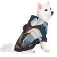 thumbnail image 2 of Goofa Wild Blue Cool Dragon Pattern Small Dog Sweater Hoodies Pet Grey Hooded Soft Fleece Sweatshirts with Pocket Fall Winter Puppy Cat Sweaters Warm Clothes-Large, 2 of 8