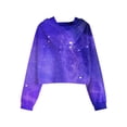 thumbnail image 5 of Xudanell Womens Cropped Sweatshirt Tie Dye Graphic Print Hoodie Women Blouses Sweatshirt Going Out Top Dark Purple XL, 5 of 5