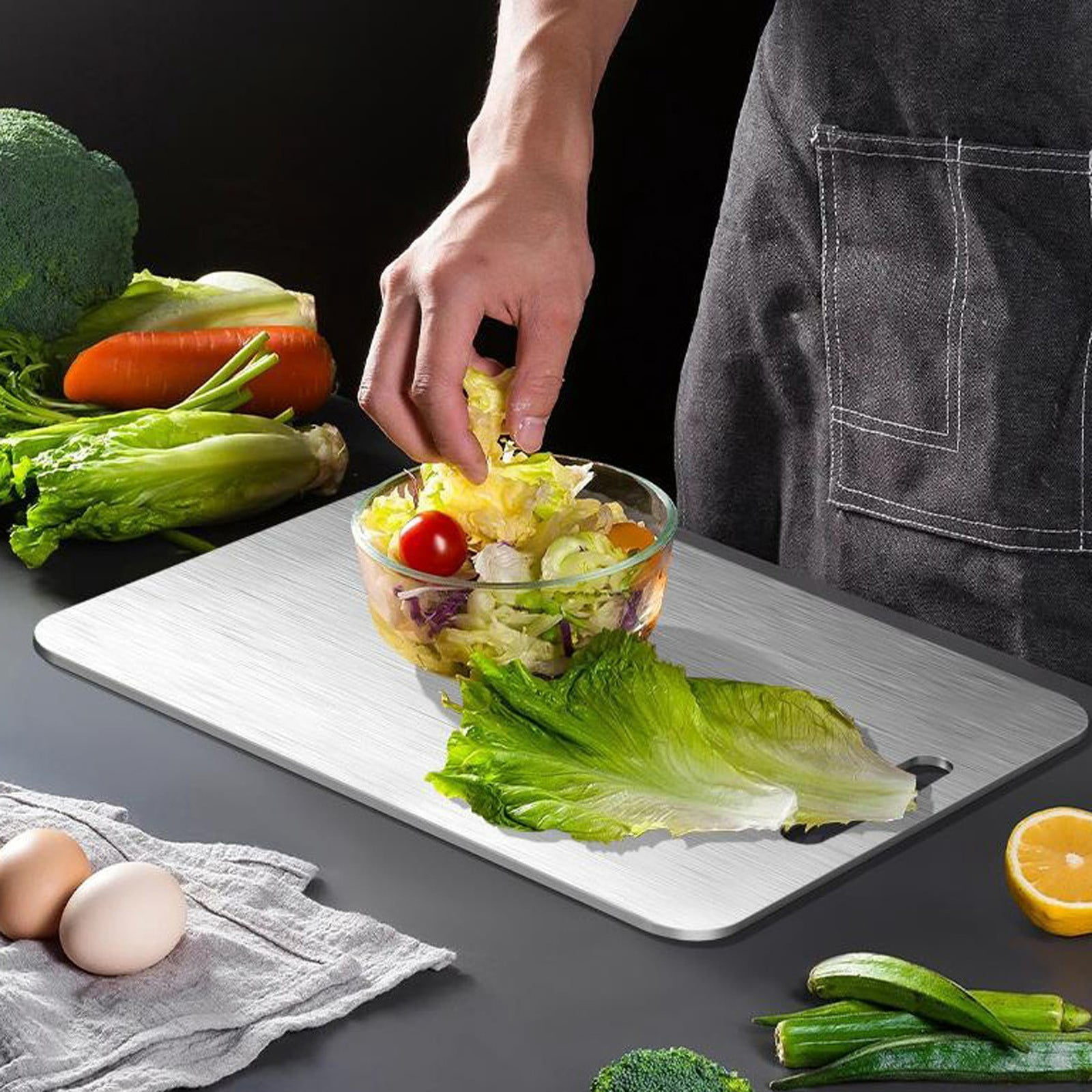 TTJ Cutting Boards for Kitchen Meat Cutting Board Titanium Cutting Board Double-sided Household Cutting Board Fruit Cutting Board