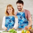 thumbnail image 3 of Blue Geometric Pattern Apron-Garden Aprons for Women with Pockets-Cotton Linen Waterproof Kitchen Cooking Gardening Aprons Adjustable for Kitchen,Cooking,BBQ and Salon 33x27 Inch, 3 of 7