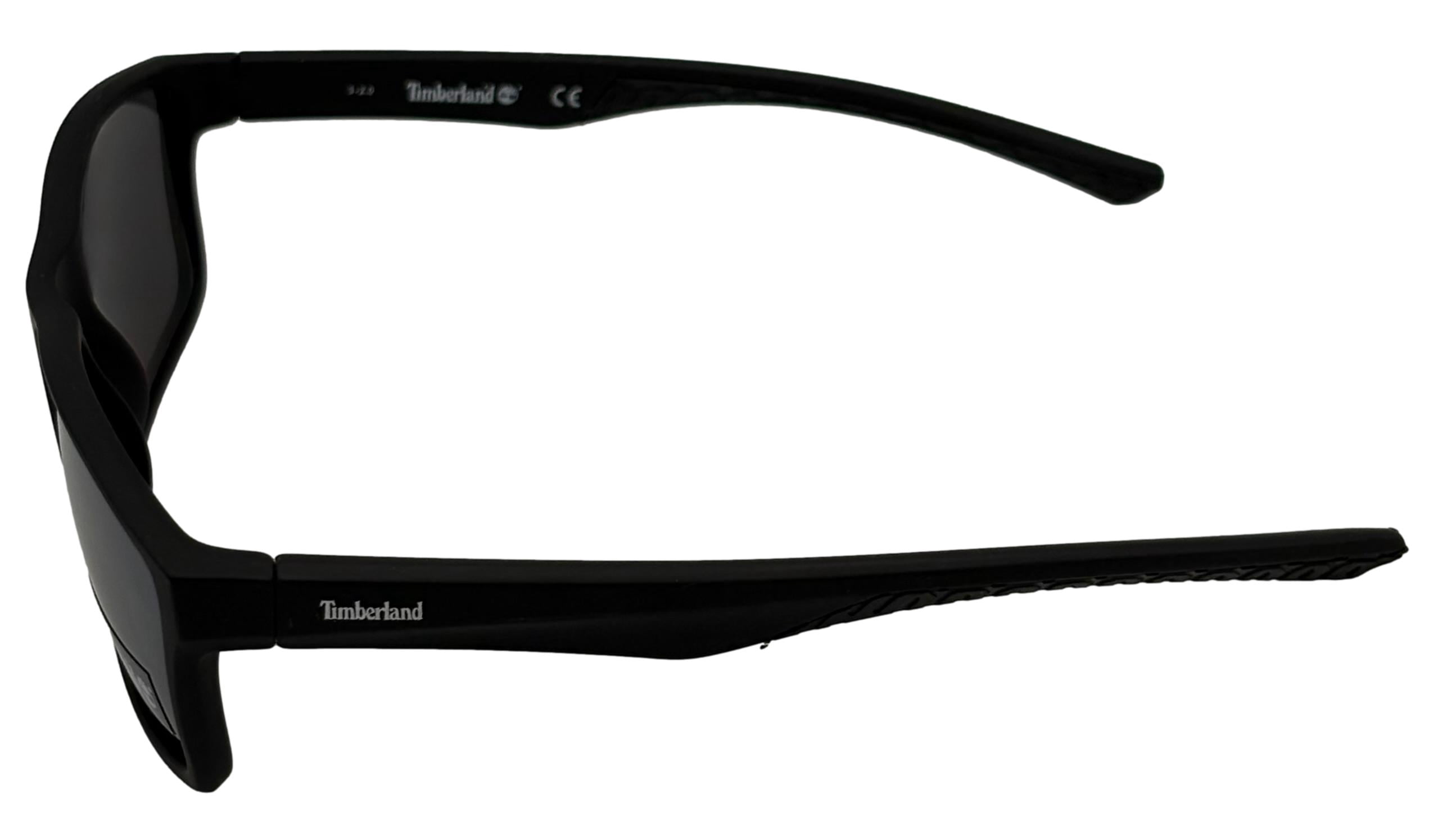 Timberland Matte Black Plastic Men's Rectangle Sunglasses, Matte Black