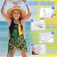 thumbnail image 4 of Xixirimido Jamaican Style Flag Print Quick Dry Girls One Piece Swimsuit with Removable Bra, Modest One Shoulder Bathing Suit with Mesh Cover Up Skirt, Size 9-10 Years, 4 of 7
