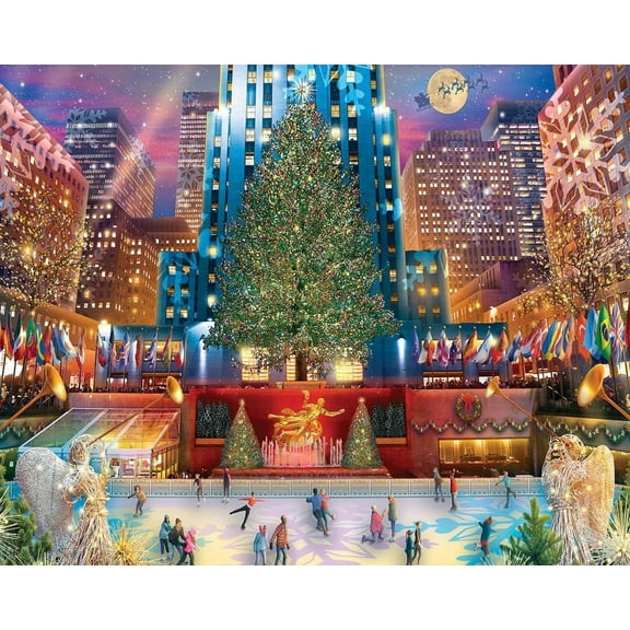 Rockefeller New York Christmas Puzzles 1000 Pieces Jigsaw Puzzle for Adults and Family