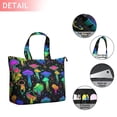 thumbnail image 2 of Colorful Mushroom Star Black Pattern Travel Tote Bags for Women Carry On,Large Weekender Bags for Women Travel,Multi Functional Duffle Bag for Work,Shopping,Sports, 2 of 5