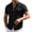 Black, variant on Men's Cotton Linen Button Down Shirt Collared Short Sleeve Shirt with Pockets 3XL