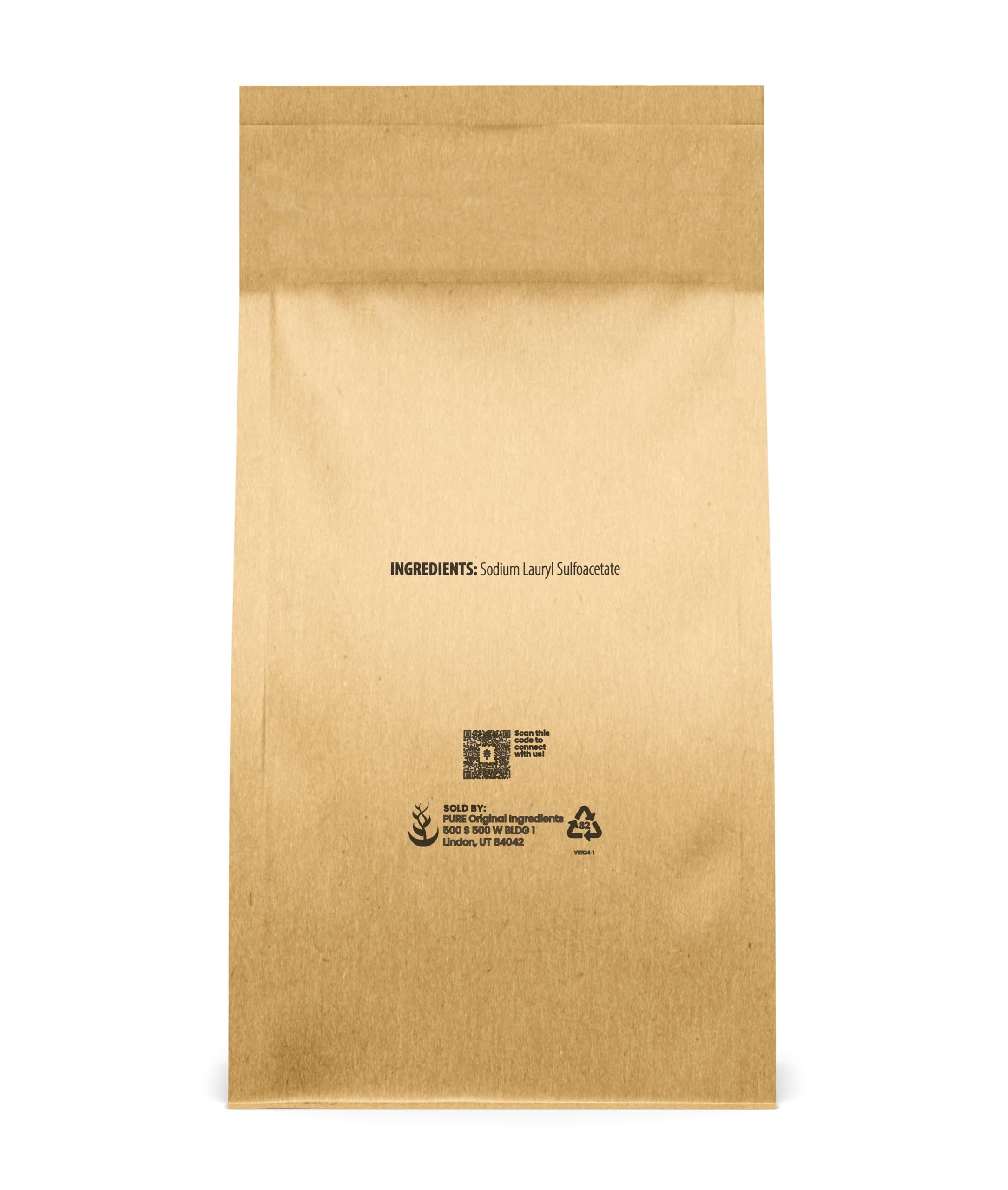 Pure Original Ingredients Sodium Lauryl Sulfoacetate SLSA 3 lb Long Lasting Foam & Bubbles, Gentle on Skin
