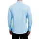 thumbnail image 3 of Camisas de vestir formales de color sólido de manga larga con cuello de punta para hombres estilo CHIC, azul claro, talla XL, 3 of 6